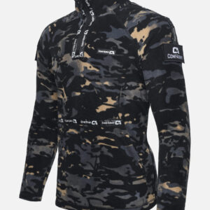 Толстовка-поло флисовая мужская ConfАrmy (черный мультикам)