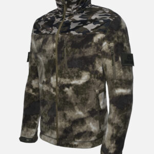 Толстовка флисовая мужская тактическая на молнии с нейлоновой кокеткой ConfАrmy (серый мох)