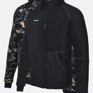 Толстовка флисовая мужская двухсторонняя тактическая на молнии ConfАrmy (черный мультикам/графит)